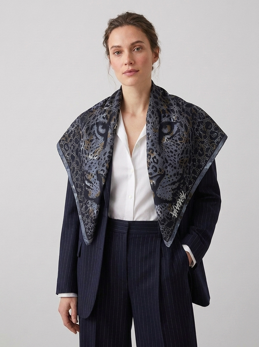 Navy über dem Blazer
