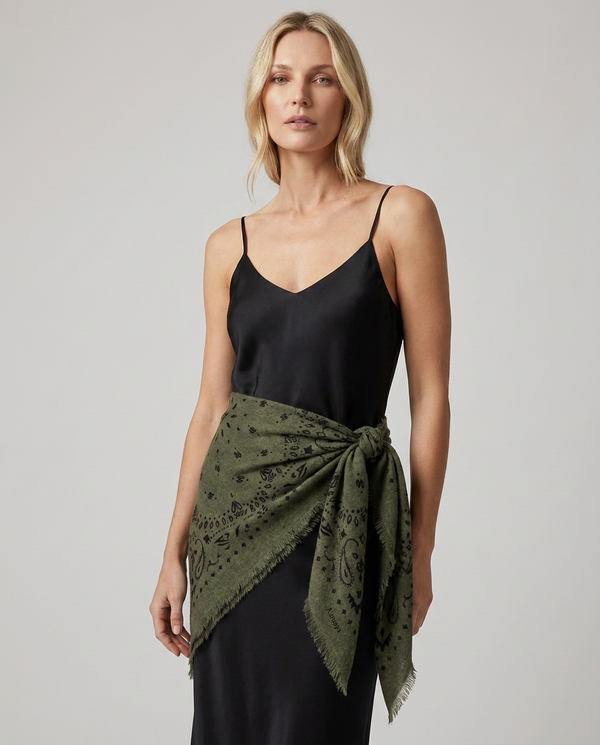 Cashmere Scarf - Army Green