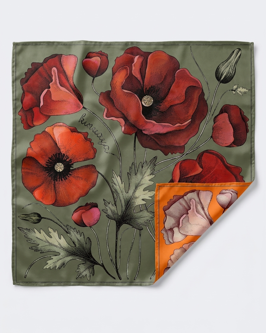 Seidenweiches Tuch - Fleurs Sauvages