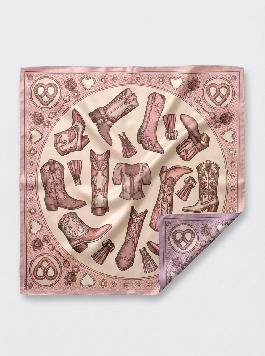 Kinuaya Seidenweiches Tuch Cowboys & Kisses Rosé-Lilac 90x90