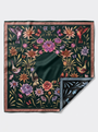 Kinuaya Seidenweiches Tuch Alpina Botanical Black 90x90