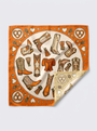 Kinuaya Seidenweiches Tuch Cowboys & Kisses Orange-Champagne Detail