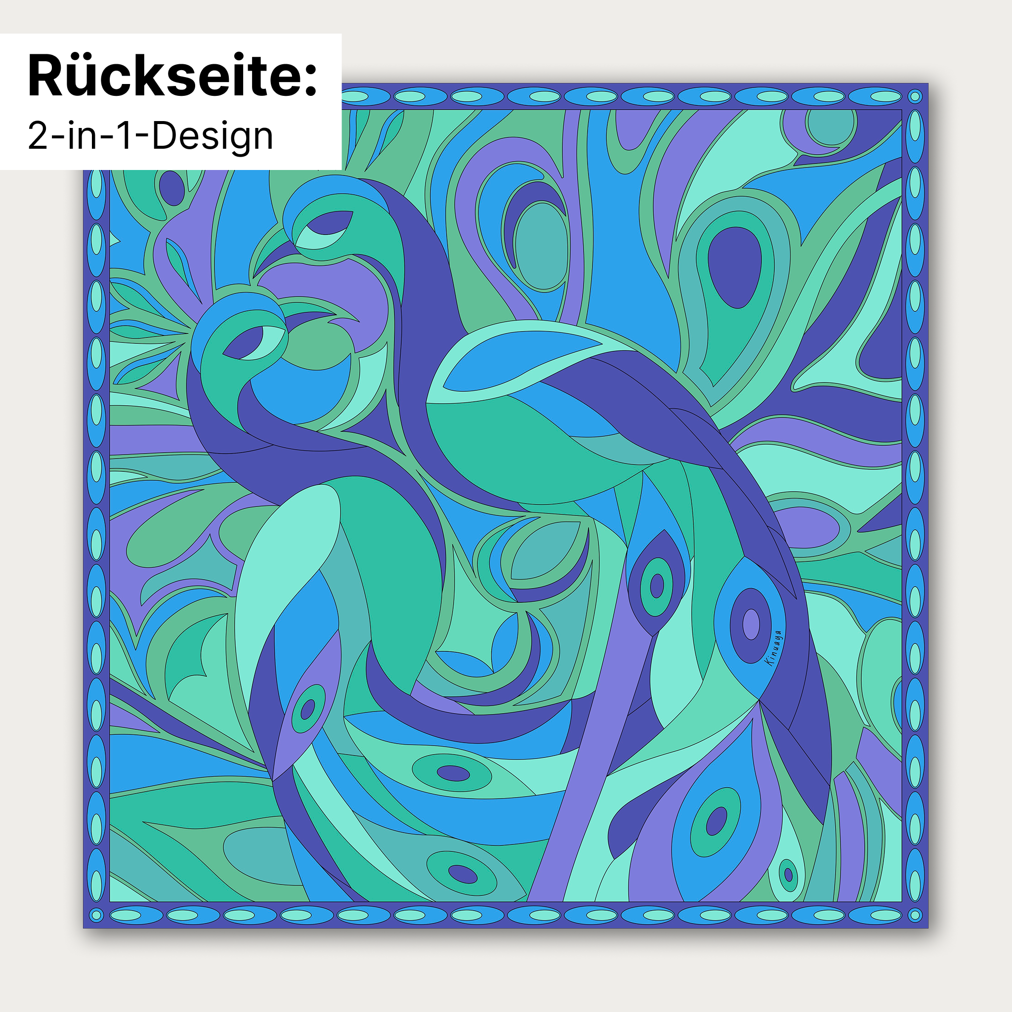 "Plumes d'Été  - Doppelseitig bedrucktes Tuch