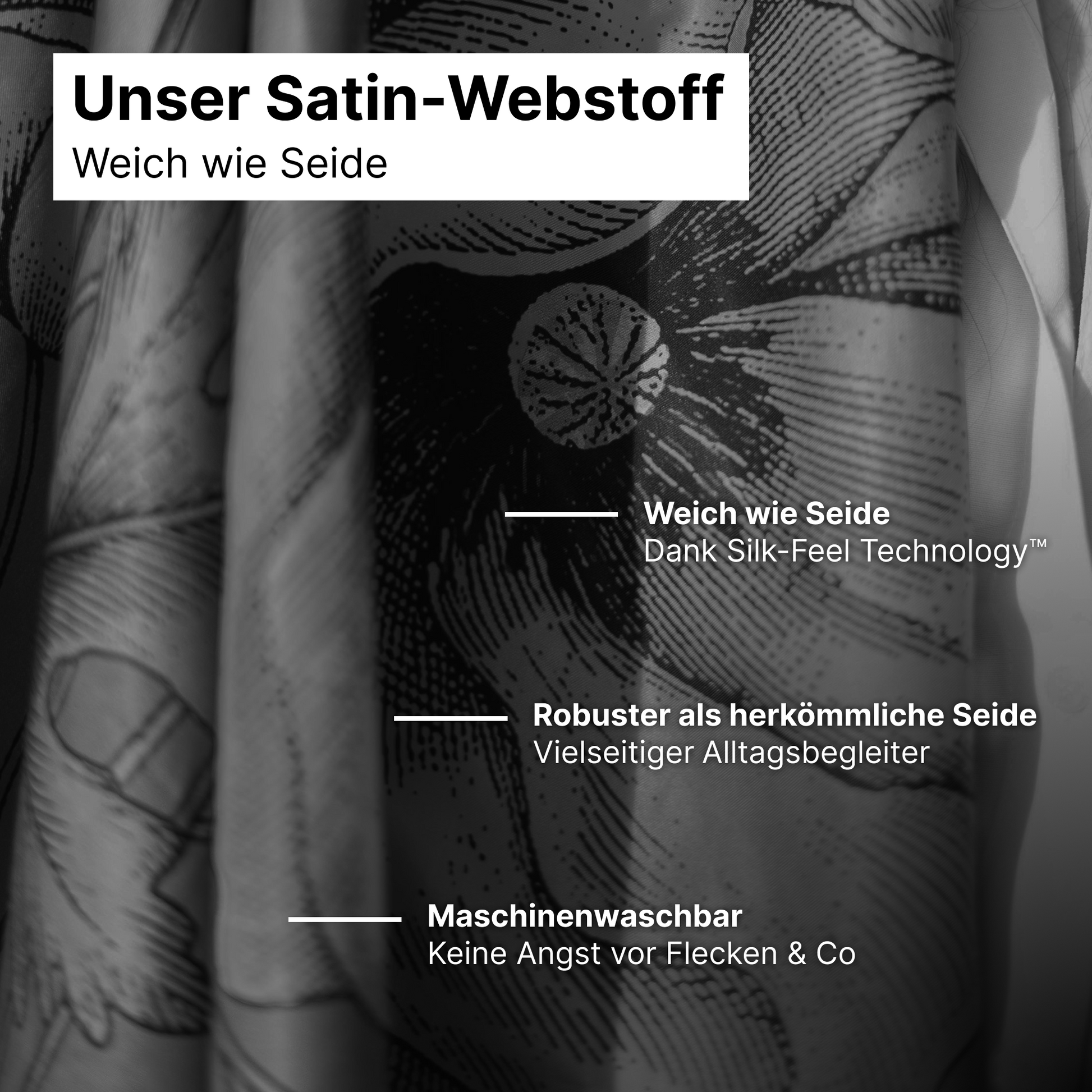 "Fleurs Sauvages" - Doppelseitig bedrucktes Tuch