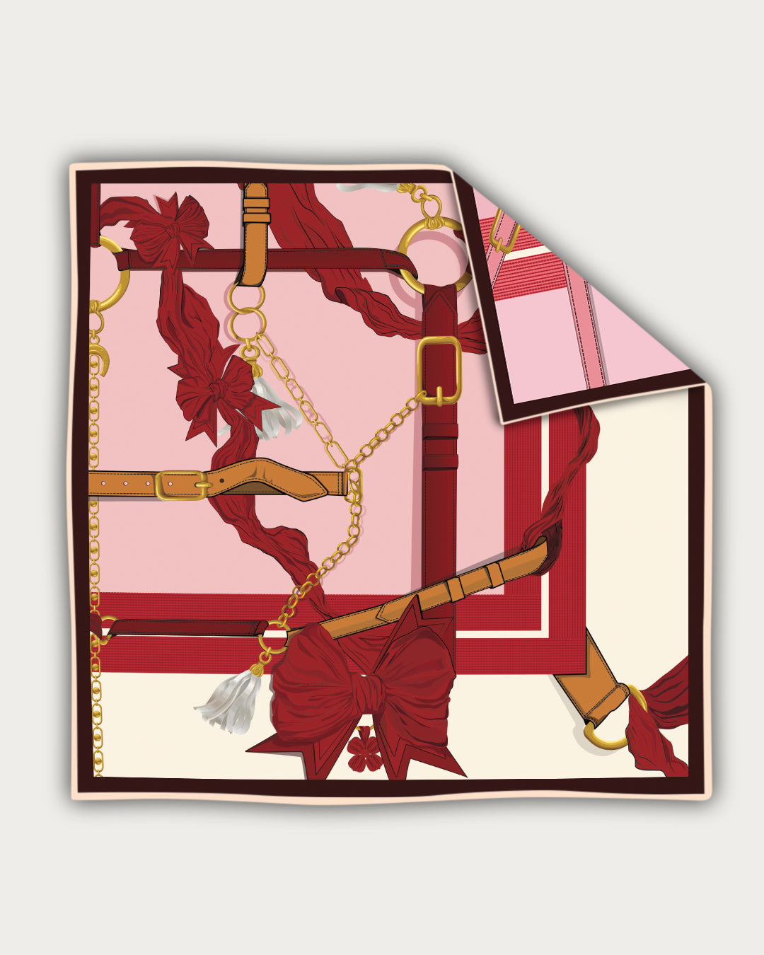 "Élégance Équestre" - Doppelseitig bedrucktes Tuch