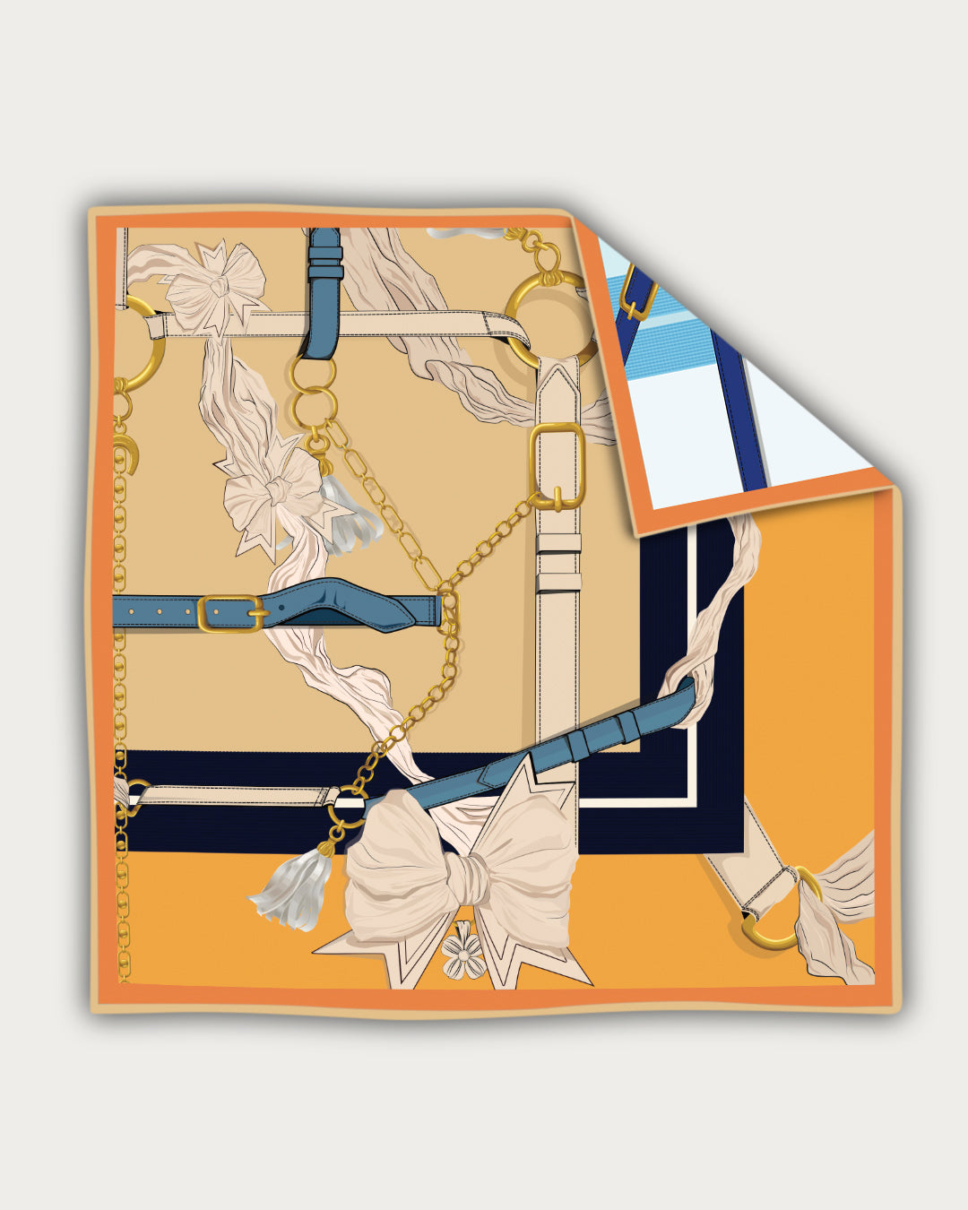 "Élégance Équestre" - Doppelseitig bedrucktes Tuch