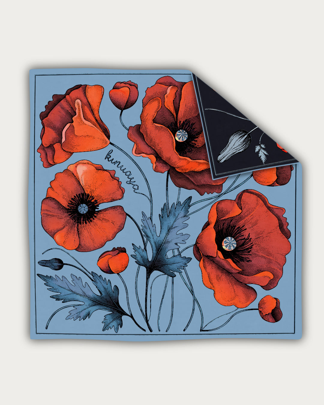 "Fleurs Sauvages" - Doppelseitig bedrucktes Tuch