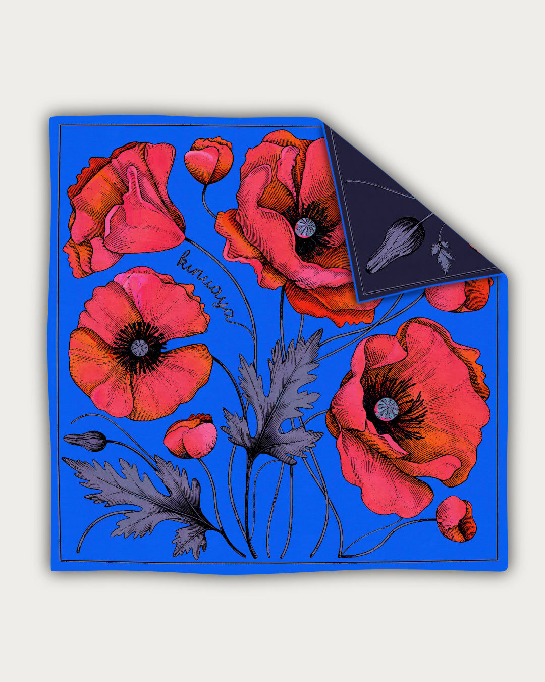 "Fleurs Sauvages" - Doppelseitig bedrucktes Tuch