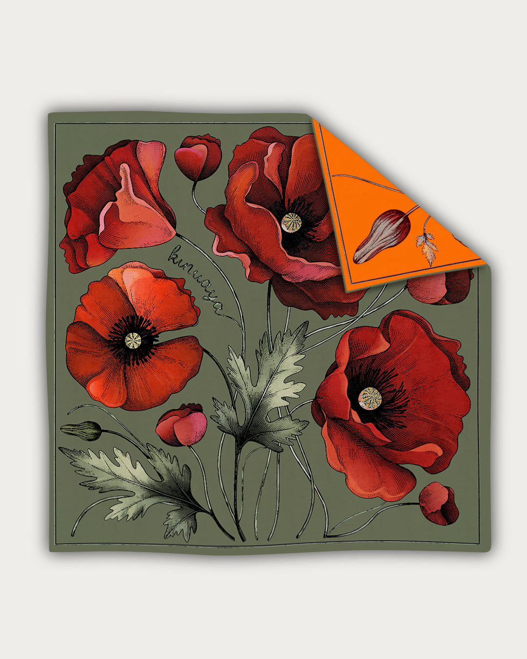 "Fleurs Sauvages" - Doppelseitig bedrucktes Tuch