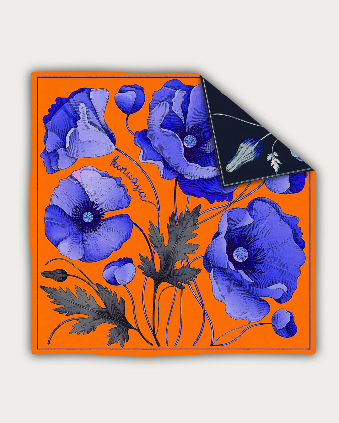 "Fleurs Sauvages" - Doppelseitig bedrucktes Tuch