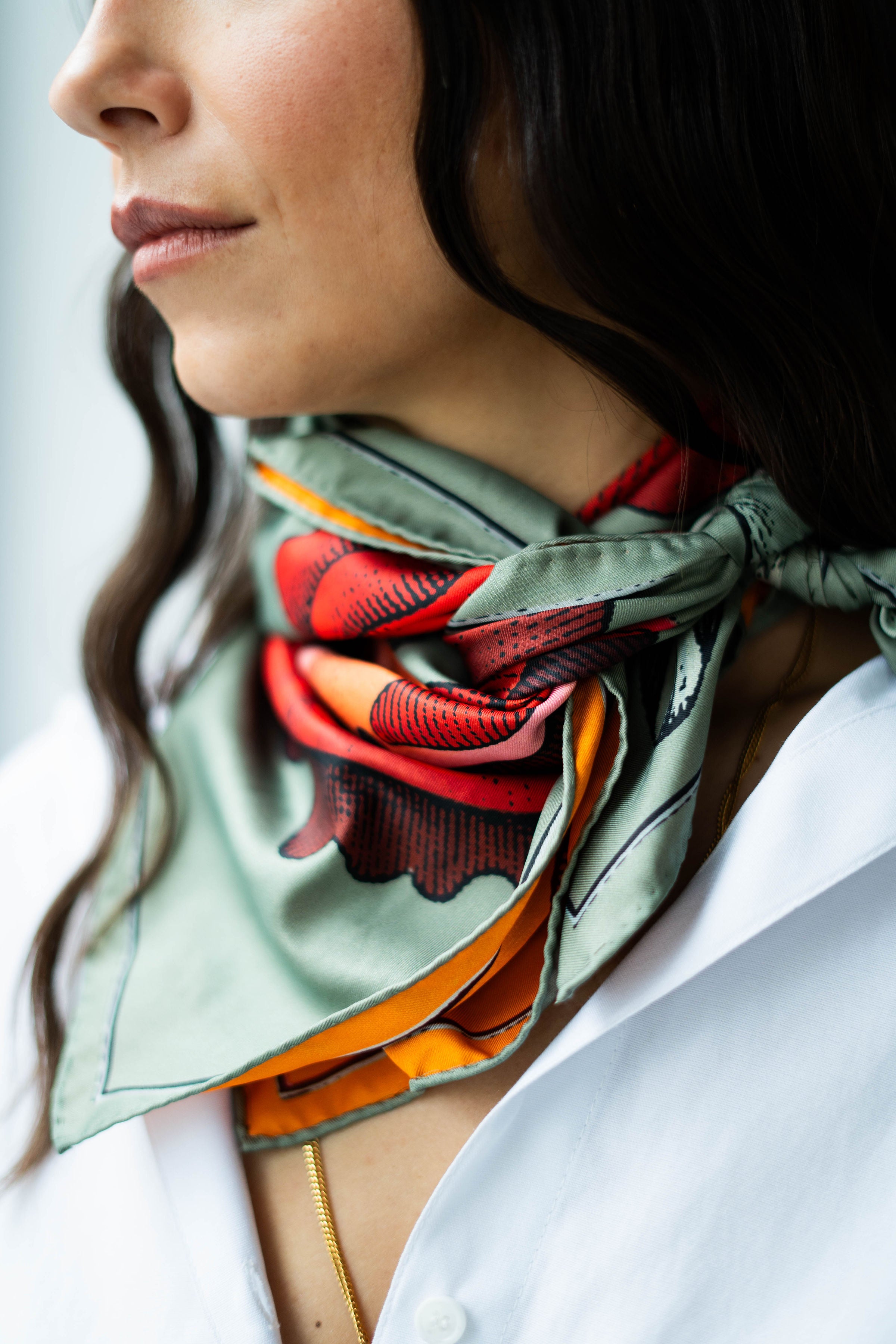 "Fleurs Sauvages" - Doppelseitig bedrucktes Tuch