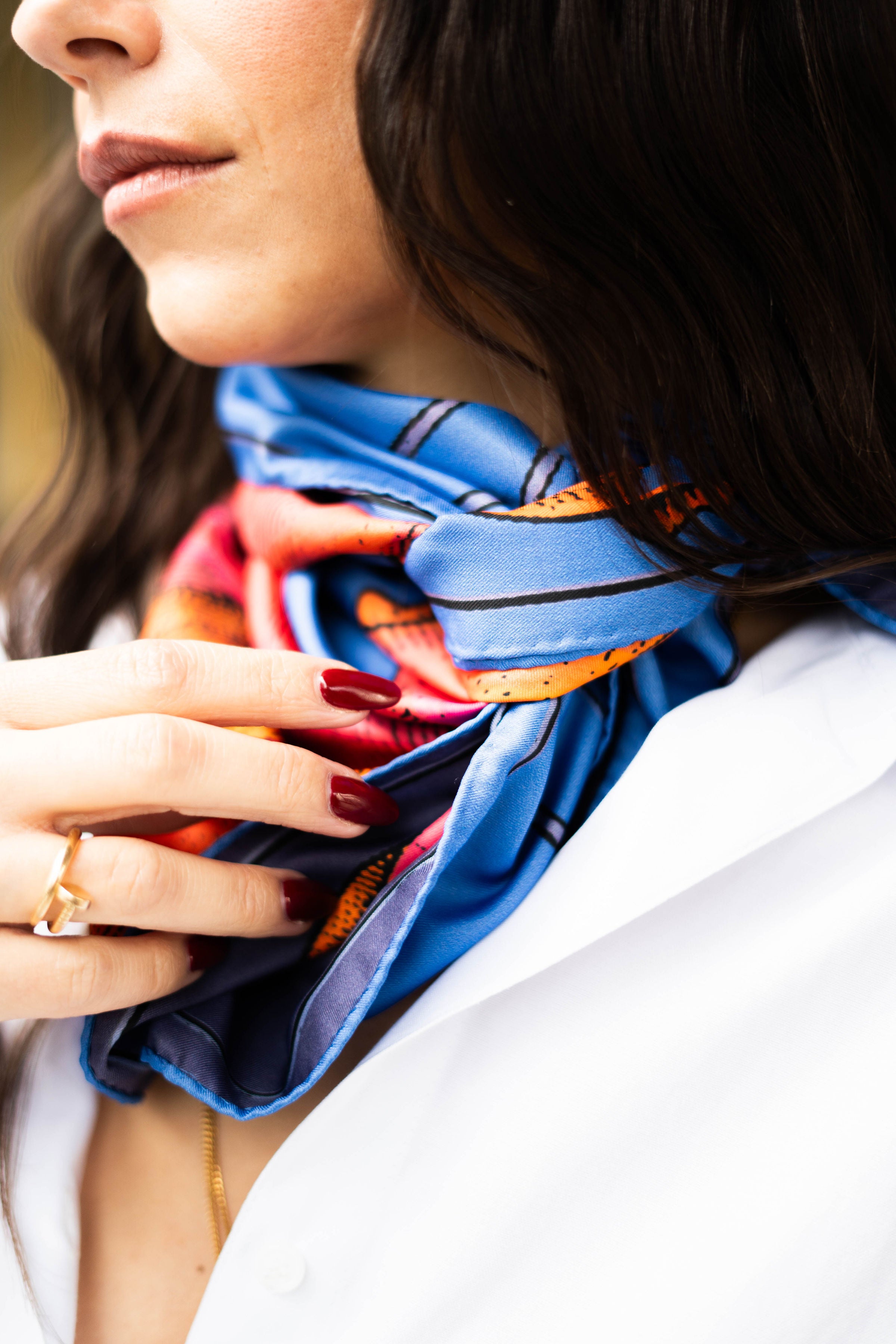 "Fleurs Sauvages" - Doppelseitig bedrucktes Tuch