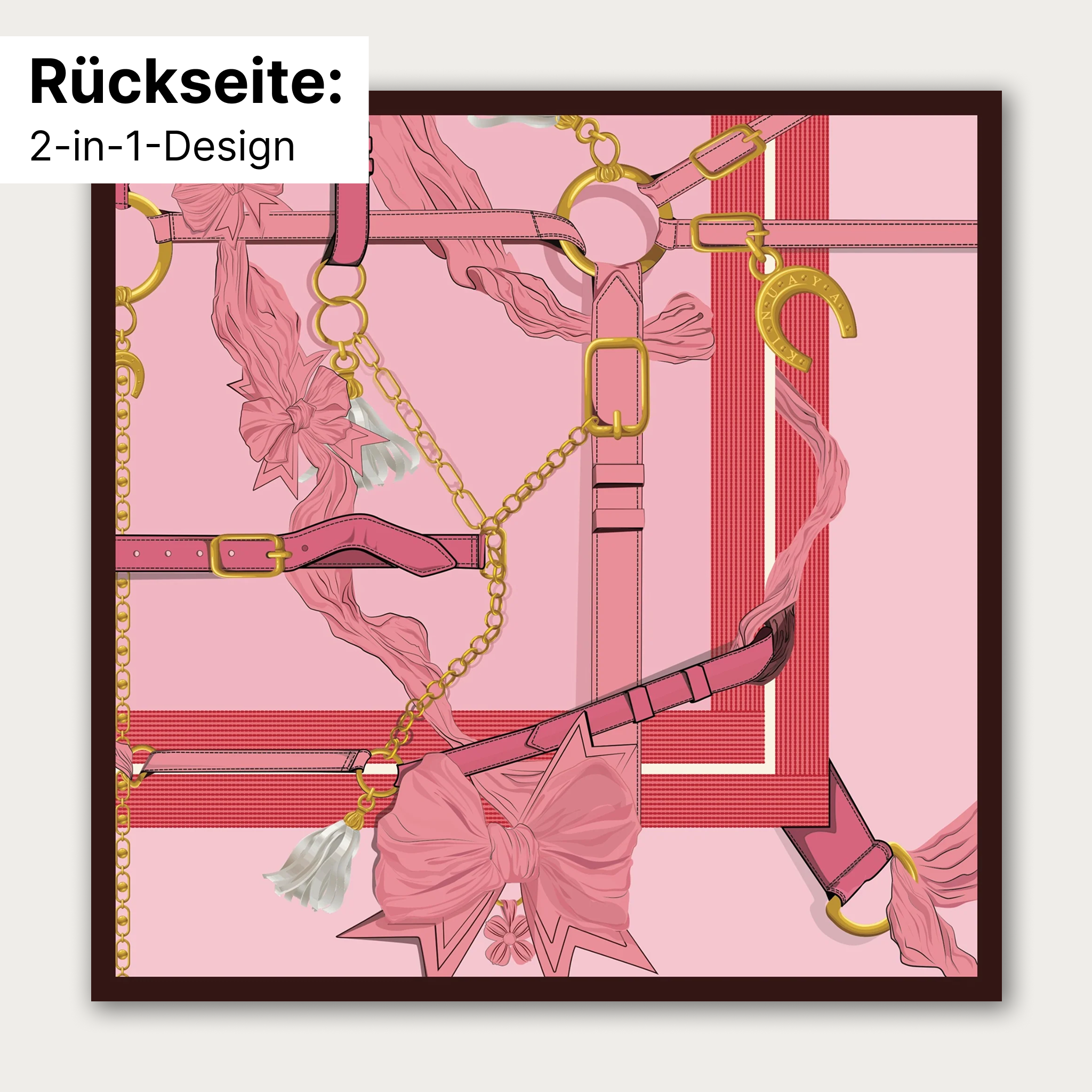 "Élégance Équestre" - Doppelseitig bedrucktes Tuch