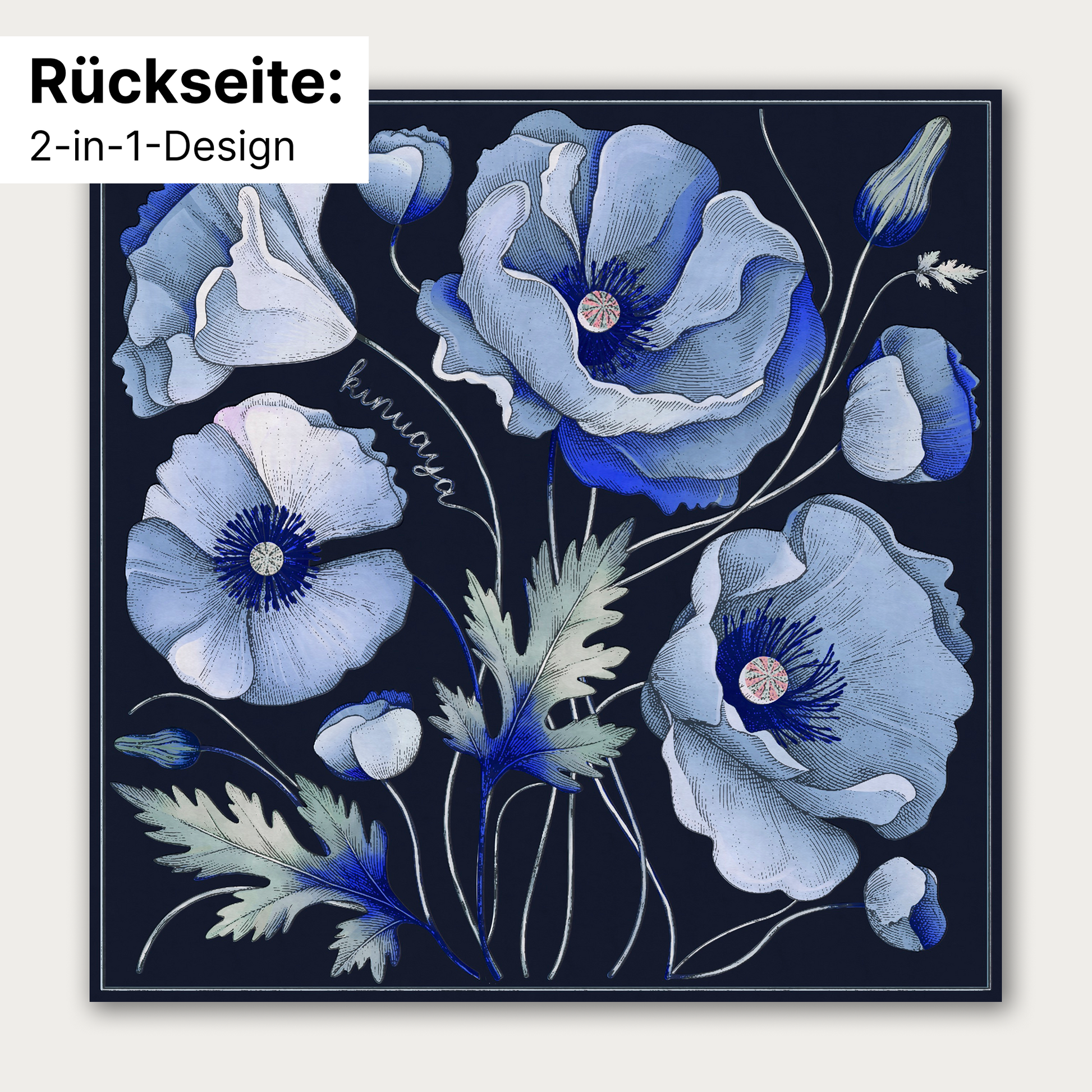 "Fleurs Sauvages" - Doppelseitig bedrucktes Tuch