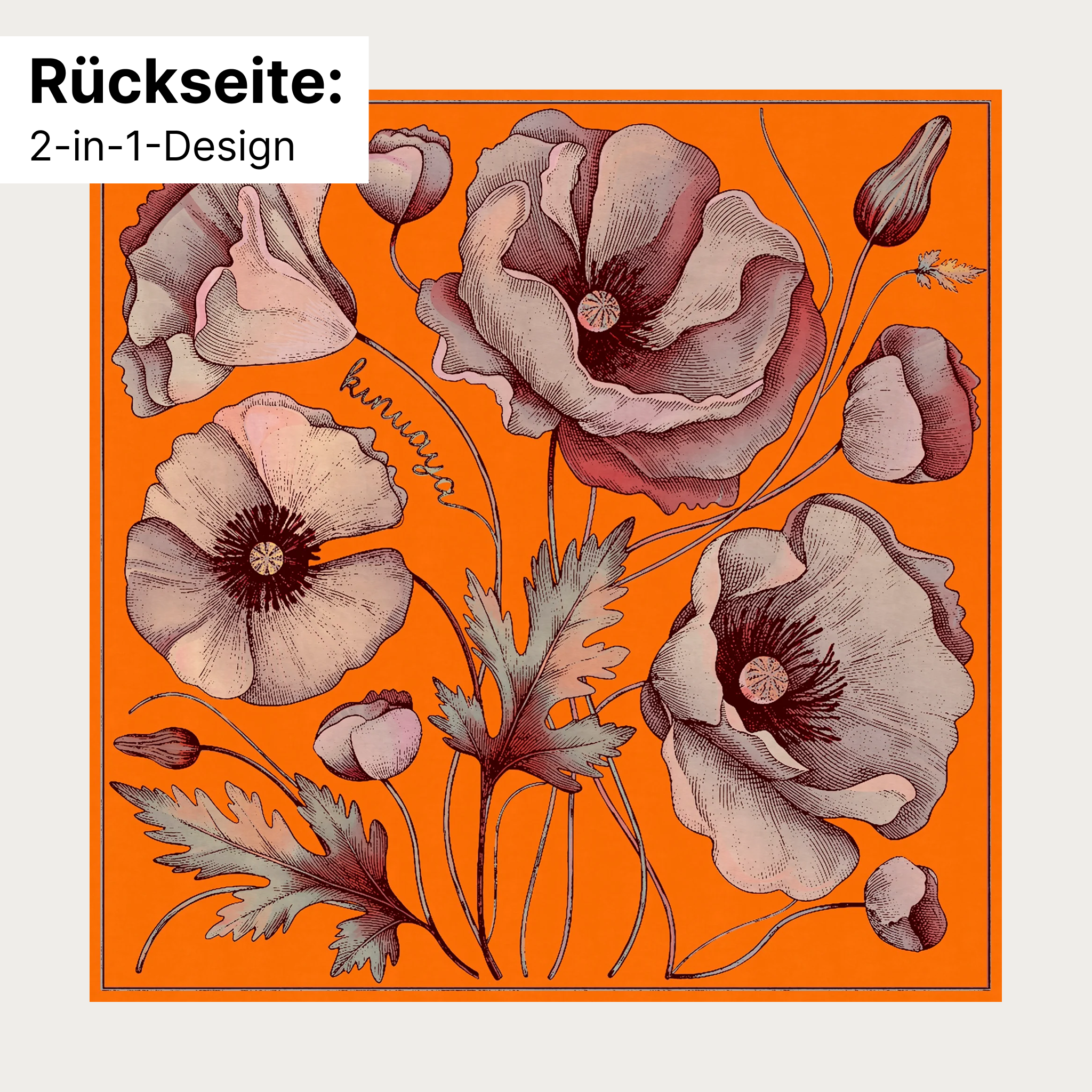 "Fleurs Sauvages" - Doppelseitig bedrucktes Tuch