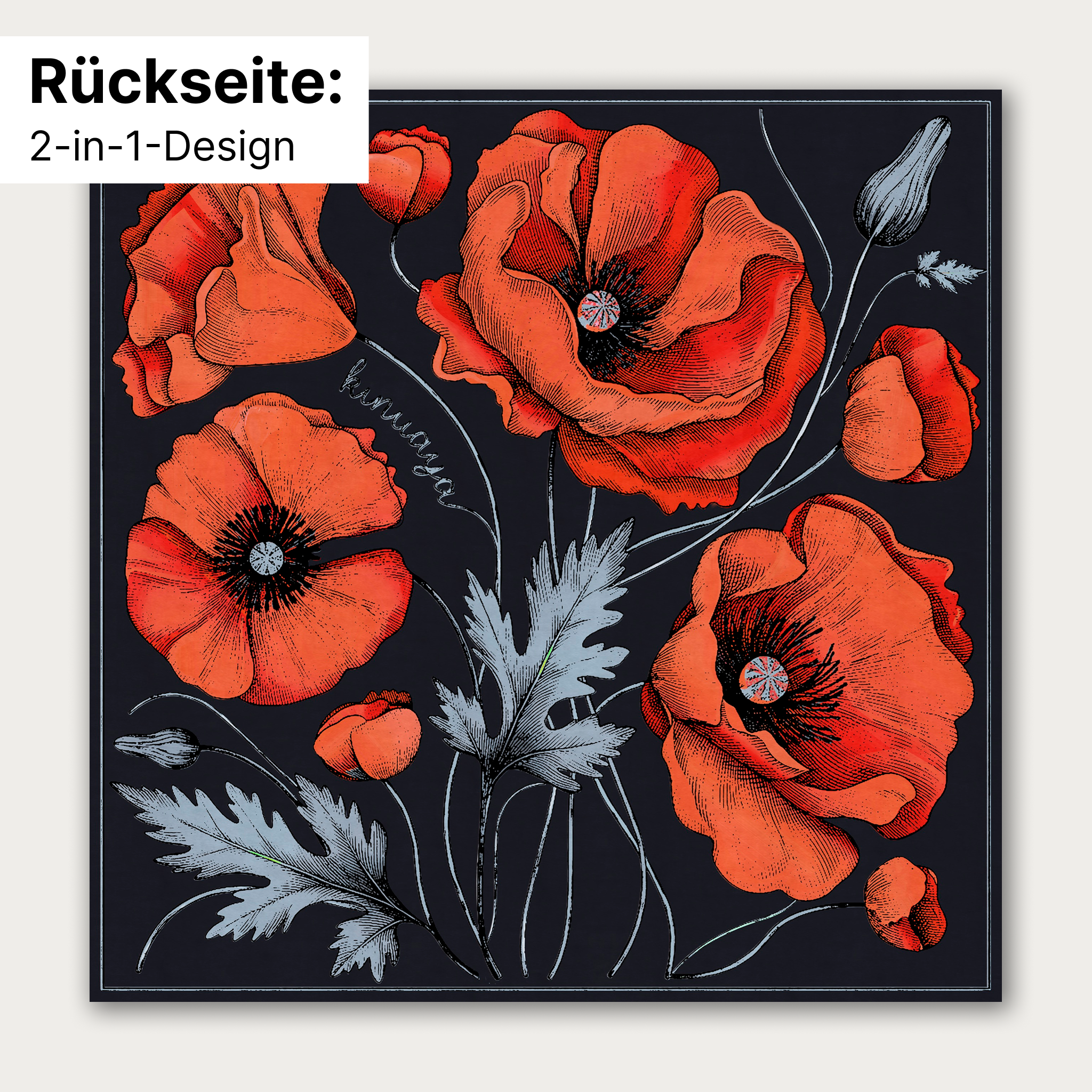 "Fleurs Sauvages" - Doppelseitig bedrucktes Tuch