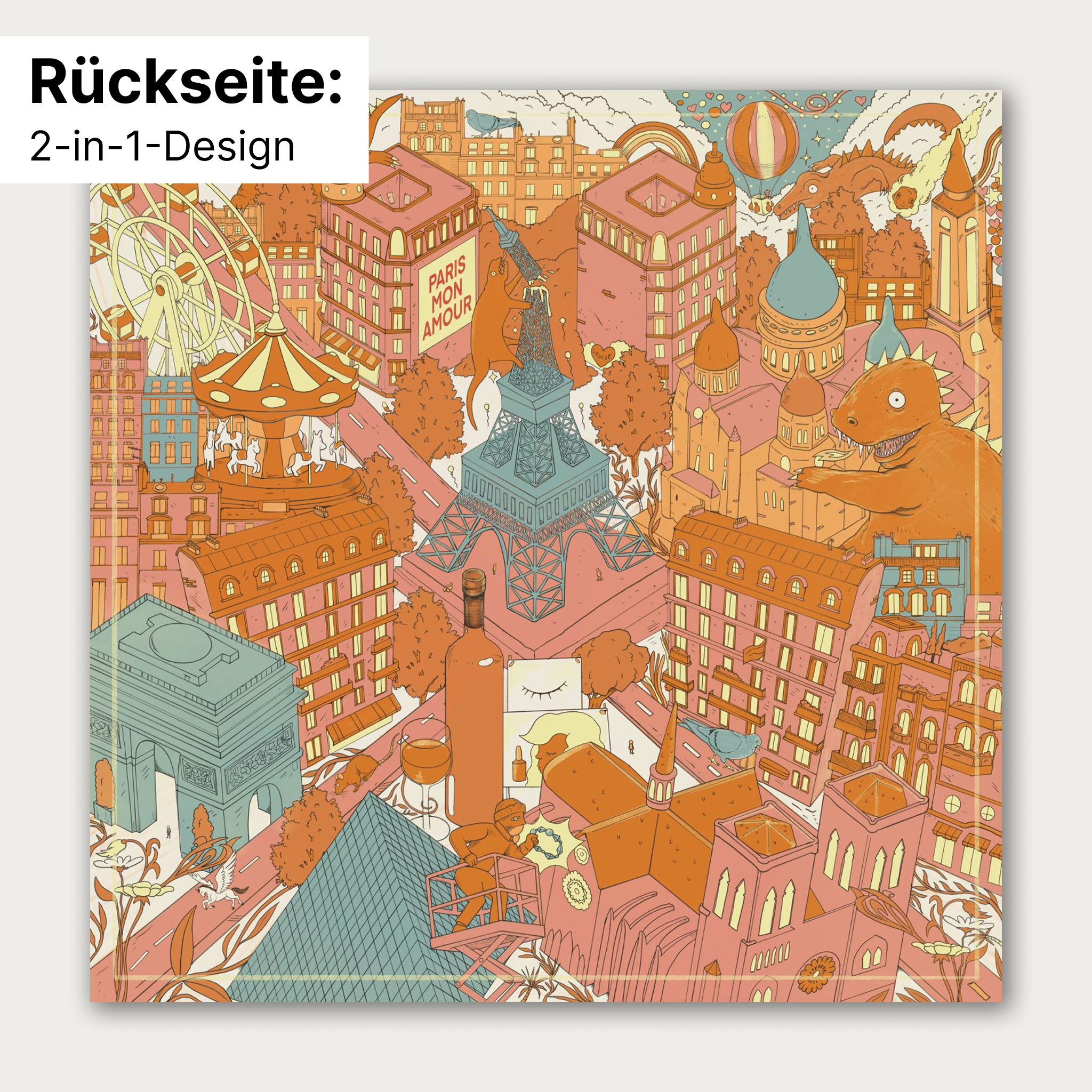 "Metropolis of Dreams" PARIS Edition - Doppelseitig bedrucktes Tuch