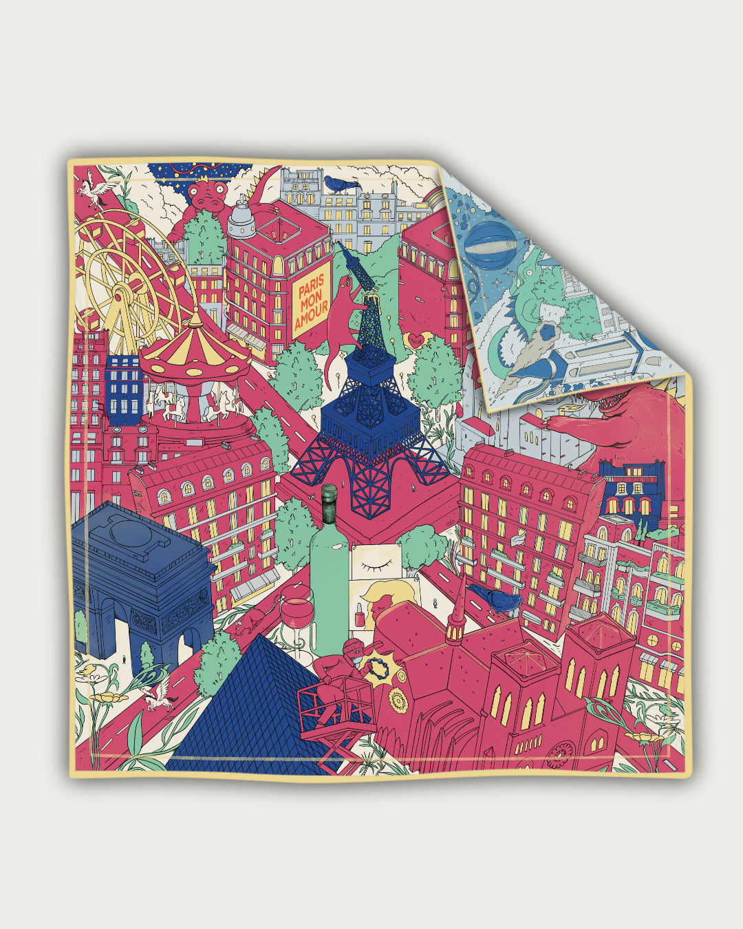 "Metropolis of Dreams" PARIS Edition - Doppelseitig bedrucktes Tuch