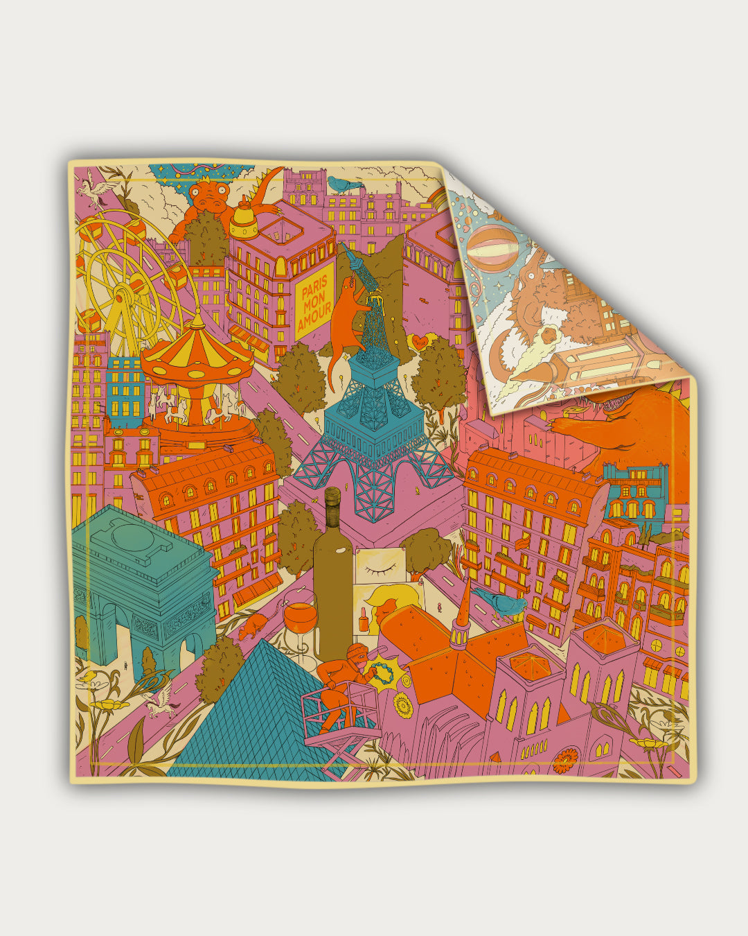 "Metropolis of Dreams" PARIS Edition - Doppelseitig bedrucktes Tuch