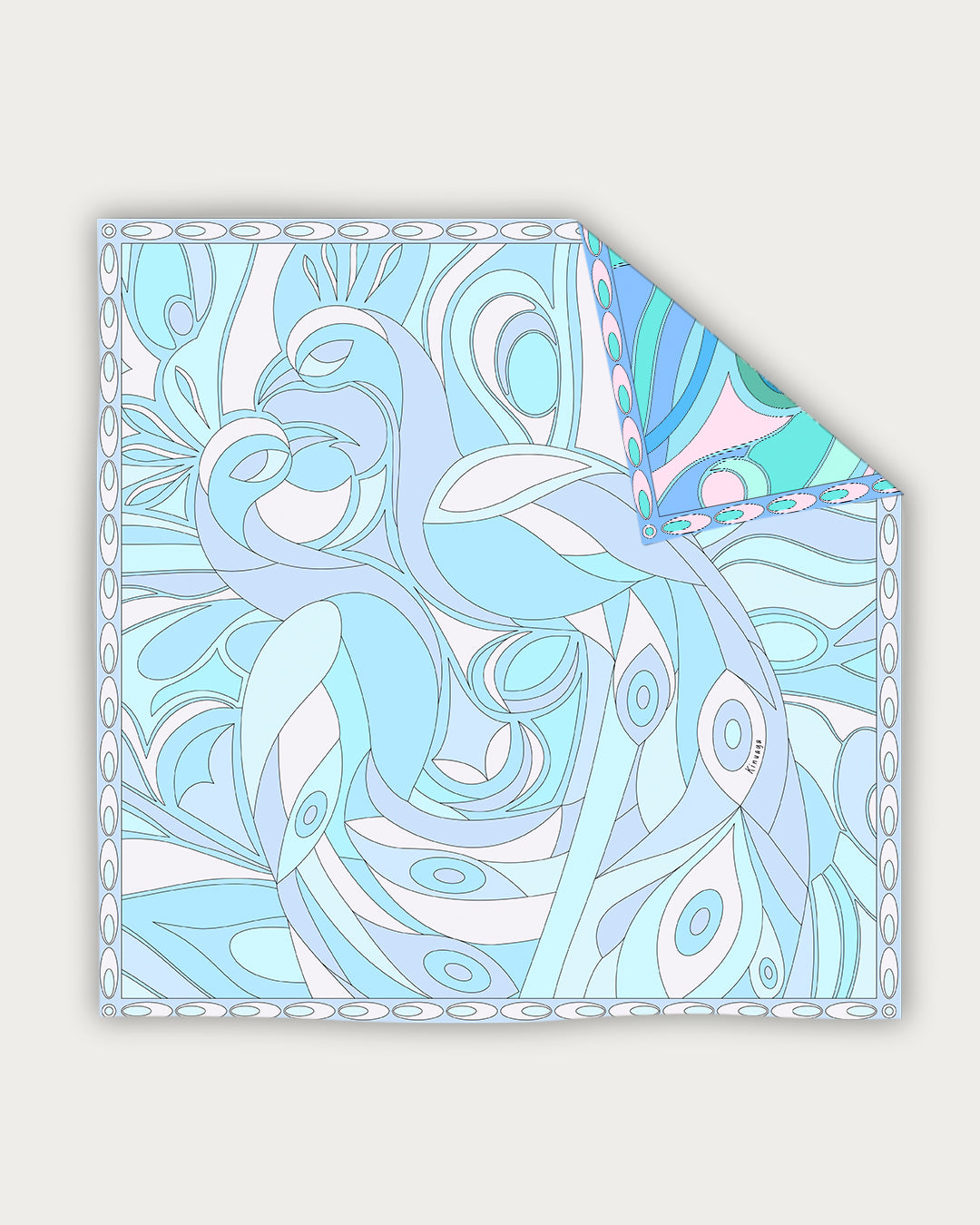 "Plumes d'Été  - Doppelseitig bedrucktes Tuch