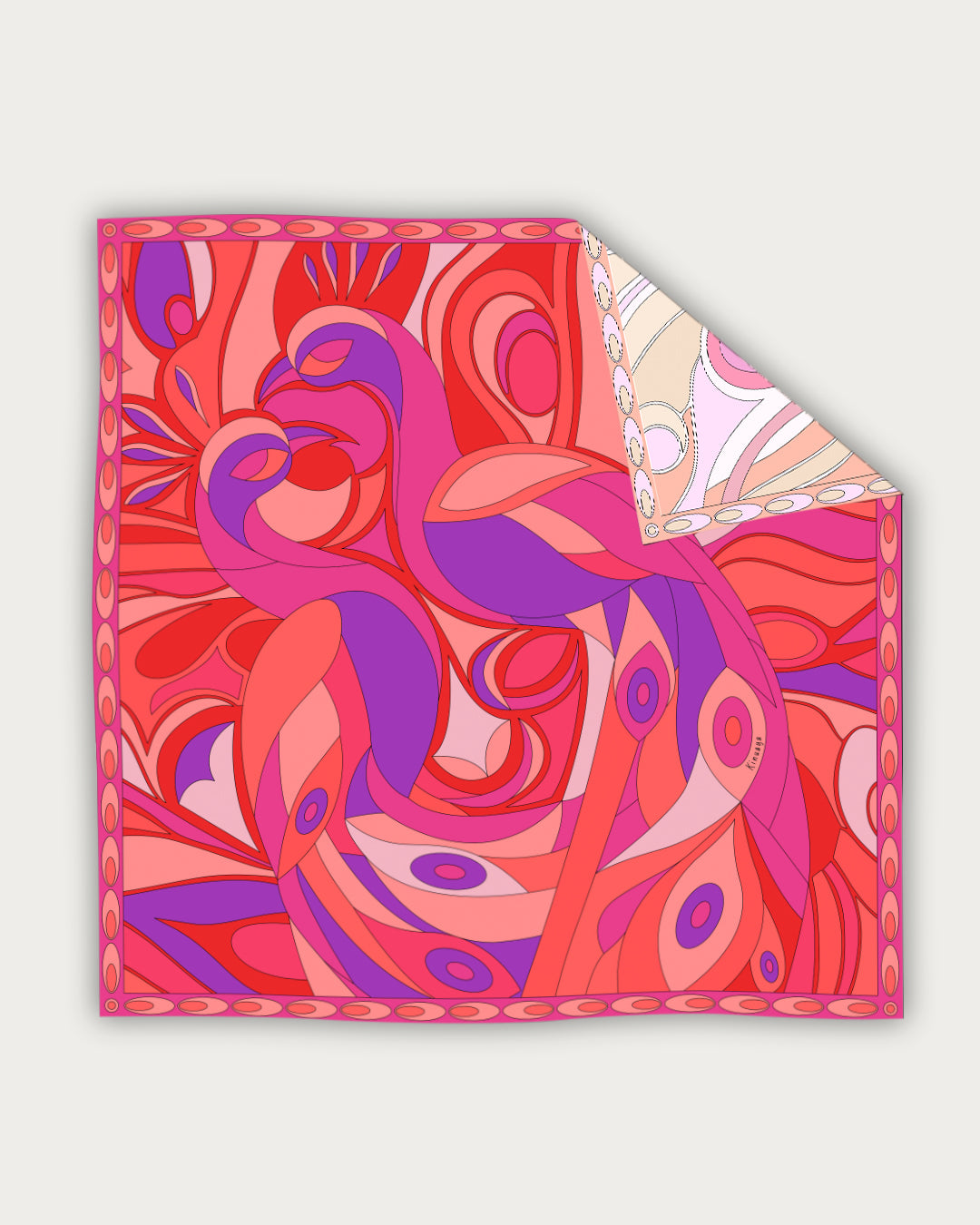 "Plumes d'Été  - Doppelseitig bedrucktes Tuch