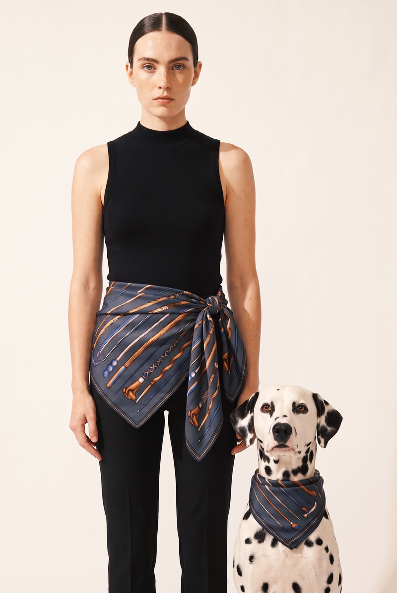 Seidentuch Le Club Canin - Navy